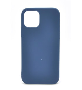 iPhone 12 Uyumlu Düz Renk Esnek Yumuşak Silikon Kılıf  Rubber İndigo Mavi