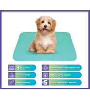 (2 Lİ EKONOMİK PAKET) 5 KATLI EMİCİ, YIKANABİLİR, SIVI GEÇİRMEZ KÖPEK ÇİŞ PEDİ (75X90 CM)