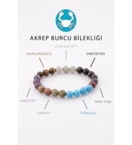 Akrep Burcu Taşlarından Oluşan Doğal Taş Bileklik 8 mm Küre Kesim - Burç Bilekliği