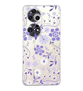 Huawei P50 Pro Uyumlu Kapak Flowers Tasarımlı Şeffaf Silikon Kılıf