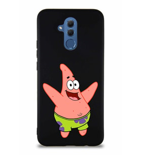 Huawei Mate 20 Lite Soft Premier Kapak Patrick Yıldız Tasarımlı Silikon Kılıf - Siyah (Şeffaf)
