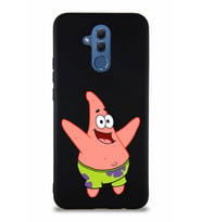 Huawei Mate 20 Lite Soft Premier Kapak Patrick Yıldız Tasarımlı Silikon Kılıf - Siyah (Şeffaf)