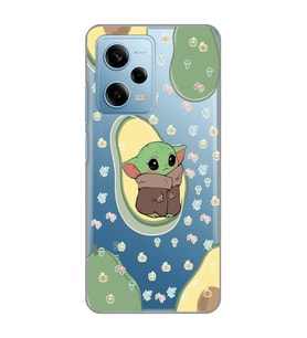Redmi Note 12 Pro 5G Uyumlu Baby Yoda Desenli Şeffaf Telefon Kılıfı