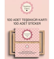100 Adet Teşekkür Kartı ve 100 adet Teşekkür Sticker PYTKSVTK21