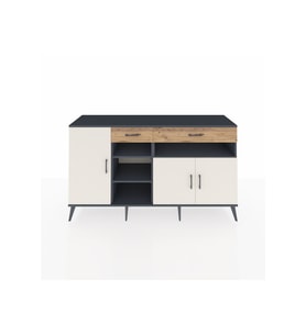 Kronos Konsol 5 Raflı 2 Çekmeceli 3 Kapaklı 176x59x99 Antrasit-Aytaşı/Çam