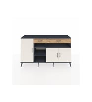Kronos Konsol 5 Raflı 2 Çekmeceli 3 Kapaklı 176x59x99 Antrasit-Aytaşı/Çam