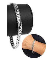 Ezme Hasır Yassı Yılan Model Kadın Erkek Çelik Bileklik Künye scb18 (Metal)