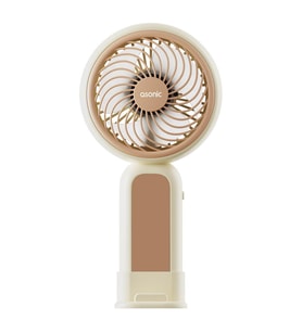 Asonic AFN21 Krem 250mAh Dahili Pil Elde Taşınabilir Masaüstü Usb Fan Şarjlı Type-c Şarj