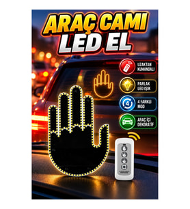 Kumandalı El Orta Parmak Tasarımlı LED Araba İçi Aydınlatma Seti 4 Mod