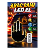 Kumandalı El Orta Parmak Tasarımlı LED Araba İçi Aydınlatma Seti 4 Mod