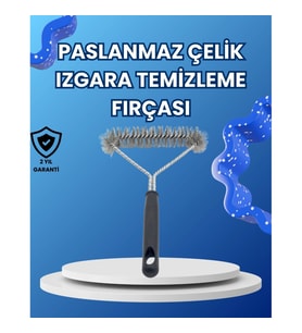 Mey İthalat® Paslanmaz Çelik Izgara Temizleme Fırçası Mangal ve Barbekü İçin