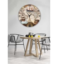 Bilge Retro Tasarımlı Duvar Saati 40x40cm (Baskılı)