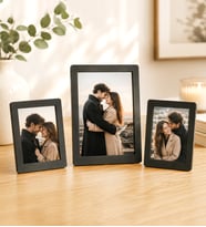 Kişiye Özel Ahşap Fotoğraflı 3'Lü Mdf Çerçeve (Siyah)