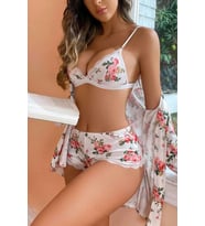 Merry See Çiçek Basklı Sütyenli Sortlu 2 li Pijama Takımı (Çok Renkli)