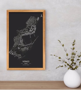 BK Gift Monaco Pist Tasarımlı Dekoratif Retro Ahşap Çerçeveli Tablo-1