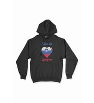 Ljubljana Slovenya Bayraklı Kalpli Siyah Sweatshirt Hoodie