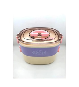 VAGONLİFE  BL50251-2 ÇELİK YEMEK KABI 2 KATLI 3 BÖLMELİ LUNCH BOX MOR