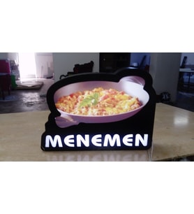 Menemen Görsel Yazılı Tabela 3D Led Neon Etkili Işıklı Tabela 30X45 CM Tek Taraflı