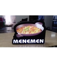 Menemen Görsel Yazılı Tabela 3D Led Neon Etkili Işıklı Tabela 30X45 CM Tek Taraflı