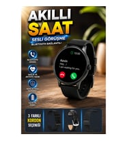 AMOLED Ekranlı Akıllı Saat Sesli Görüşme Bluetooth 3 Kordonlu Sağlık Takip Özellikli