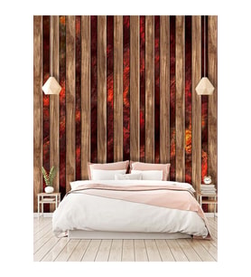 Dreamwall Taş Ve Ahşap Lambri Desenli Isı Ve Ses Yalıtımlı Sağlıklı Tekstil Duvar Kağıdı (Kahverengi)
