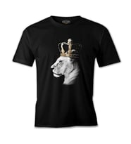 Aslan - Kraliçe Taç Siyah Erkek Tshirt