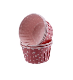 Cupcake Kalıbı Orta Boy 50*39 Mm (100 Adet)  Puantiyeli Pembe