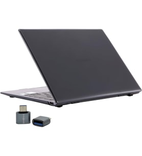Huawei MateBook D15 2019-2022 Kılıf Uyumlu Kristal Parlak Şeffaf Sert Hard Case İnce Hafif Çizilme Koruma 15.6 inç Siyah