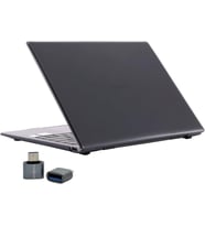 Huawei MateBook D15 2019-2022 Kılıf Uyumlu Kristal Parlak Şeffaf Sert Hard Case İnce Hafif Çizilme Koruma 15.6 inç Siyah