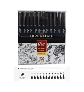 Cengo Pigment Liner Teknik Çizim Kalemi 12'li Set