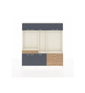 Arges Dolap 8 Raflı 4 Çekmeceli 3 Askılı 220x30x243 Aytaşı-Antrasit/Çam