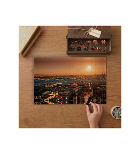İstanbul Manzarası Tasarımı 240 parça Ahşap Puzzle Ahşap Kutuda MP08824