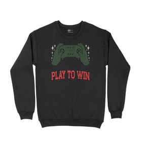 Kırmızı Play To Win  Siyah Sweatshirt