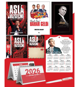 Asla Vazgeçme - Ayraç - Kartpostal - Poster Ve Bak İşte bahar Geldi -  2026 Ajanda Gazi Paşa - Ayyıldız Ahşap Duvar Takvimi - Masa Takvimi