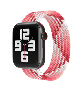 BİPOWER Apple Watch 38-40mm KRD15 Örgü Spor Pembe Kordon L Beden