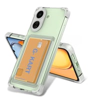Coverzone Xiaomi Poco C65 ile uyumlu K?l?f Ultra Kal?nla?t?r?lm?? Airbag K�?eleri Tasar?ml? Kartl?k B�l�ml� ?effaf G-Kart Kapak