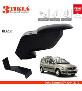 Dacia Logan MCV 2004-2012 Delmesiz Çelik Ayaklı Siyah Kolçak Kol Dayama