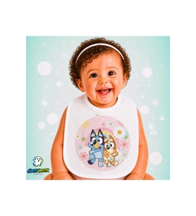 Bluey Keten Bebek Mama Önlüğü – Yumuşak, Emici, Yıkanabilir, Özel Tasarım P017