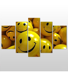 Gülen Emojiler Kanvas Tablo 190x110cm (Karışık)