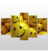 Gülen Emojiler Kanvas Tablo 190x110cm (Karışık)