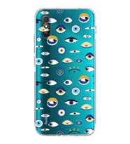 PrintiFy Xiaomi Redmi 9A ile Uyumlu Nazar Boncuğu 2 Baskılı Kamera Korumalı Şeffaf Silikon Kılıf