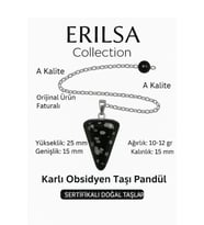 Sertifikalı Karlı Obsidyen Pandül ve Kolye – Negatif Enerji Temizliği ve Farkındalık Taşı (Sarkaç) (Çok Renkli)