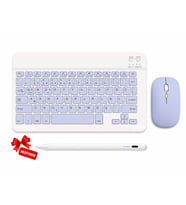 Türkçe Q Bluetooth Klavye ve Mouse Seti Kablosuz Şarjlı Kalem Hediyeli