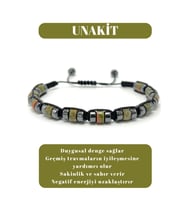 Sertifikalı Unakit Disk Model Doğal Taş Makrome Bileklik Ayarlanabilir Ölçü