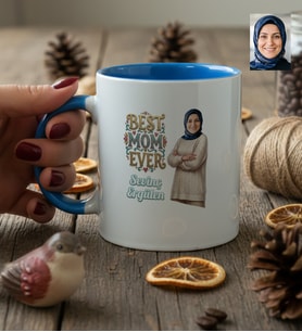 Kişiye Özel Karikatürlü Best Mom Ever Anneye Hediye Kupa Bardak Anneler Günü Hediyesi