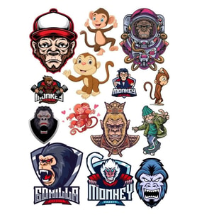 Maymun Sticker Set-3 13 Parça Telefon, Tablet, Defter, Laptop Sticker