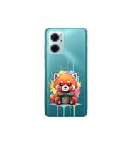 Redmi Note 11E ile Uyumlu Splash Tilki Tasarımlı Şeffaf Silikon Kılıf