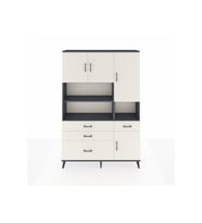 Arges Gardrop 9 Raflı 4 Çekmeceli 4 Kapaklı 132x30x195 Antrasit-Aytaşı