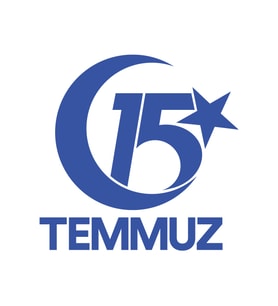 15 Temmuz  Sticker 17x17 Cm Mavi
