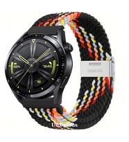 Samsung Galaxy Watch Gear S2 3 41mm 42mm Active 2 40mm 44mm Kordon Metal Klipsli (Siyah - Turuncu)
